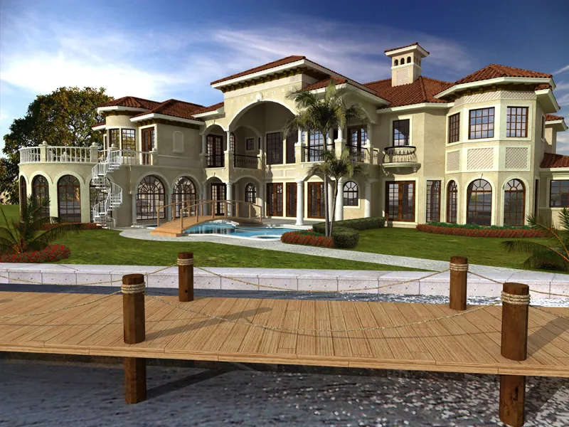 Spanish House Plan Color Image of House - San Carlo Manor Spanish Home 106S-0100 - Shop House Plans and More