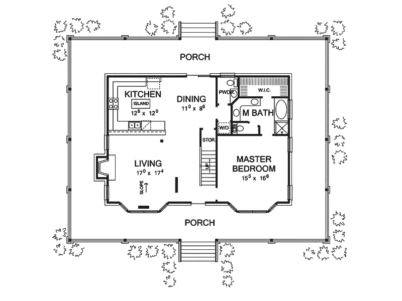 Bungalow House Plan First Floor - Hunters Pointe Bungalow Home 111D-0003 - Search House Plans and More