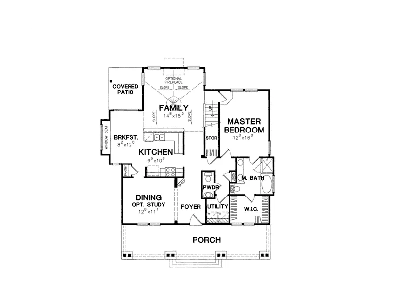Vacation House Plan First Floor - Belhaven Arts And Crafts Home 111D-0005 - Search House Plans and More