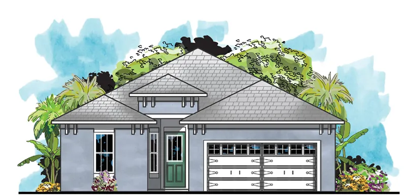 Bungalow House Plan Front of Home - Sabal Sunbelt Ranch Home 116D-0030 - Shop House Plans and More