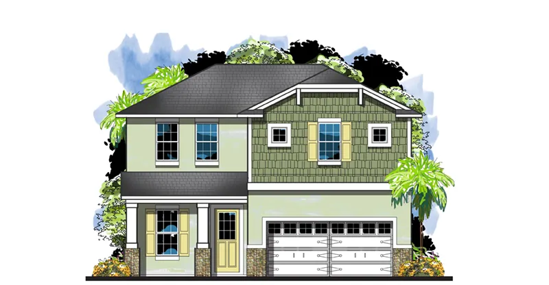 Florida House Plan Front of Home - Orlando Craftsman Home 116D-0038 - Shop House Plans and More