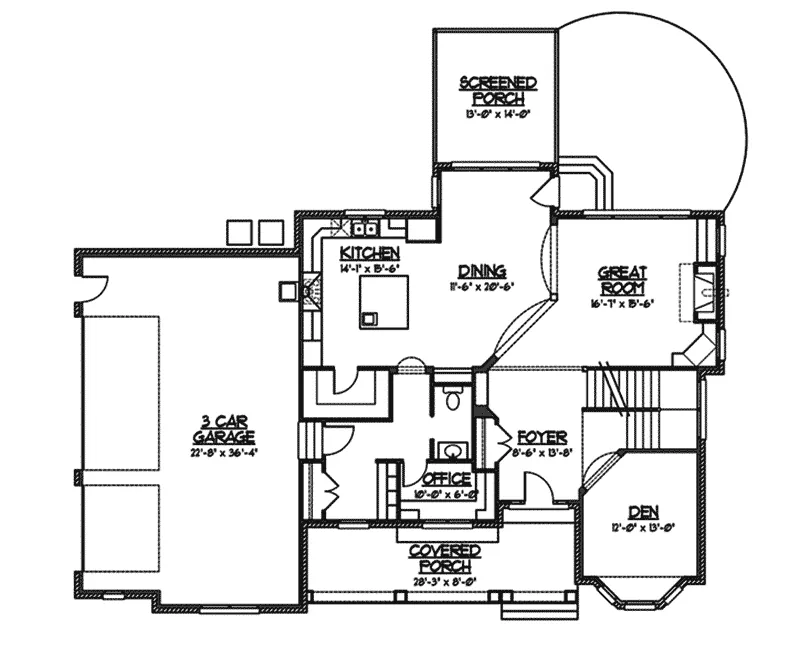 Traditional House Plan First Floor - Felthous Traditional Home 119D-0006 - Search House Plans and More