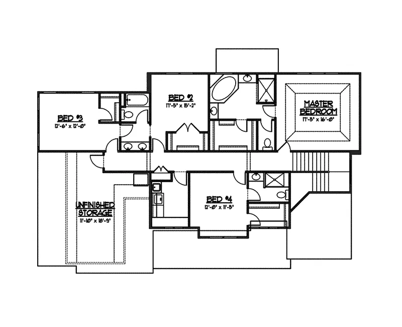 Southern House Plan Second Floor - Felthous Traditional Home 119D-0006 - Search House Plans and More