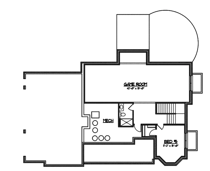 Traditional House Plan Lower Level Floor - Felthous Traditional Home 119D-0006 - Search House Plans and More