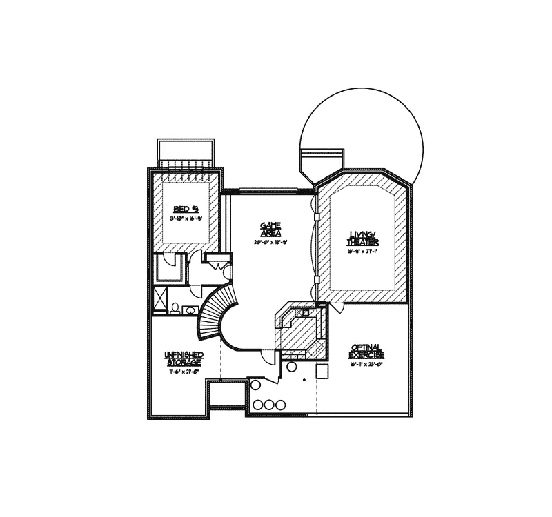 European House Plan Lower Level Floor - Flora Park Country French Home 119D-0007 - Search House Plans and More