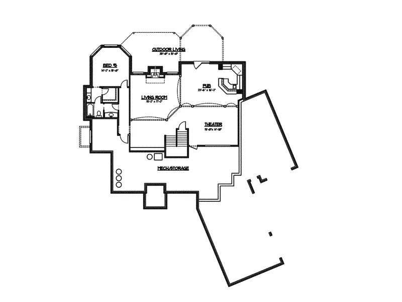 Luxury House Plan Lower Level Floor - Theriot Manor European Home 119S-0002 - Shop House Plans and More