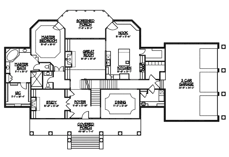 Traditional House Plan First Floor - Shelbyville Manor European Home 119S-0004 - Shop House Plans and More