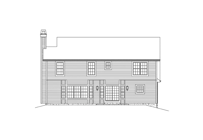 Georgian House Plan Rear Elevation - Olivia Neoclassical Home 121D-0001 - Shop House Plans and More