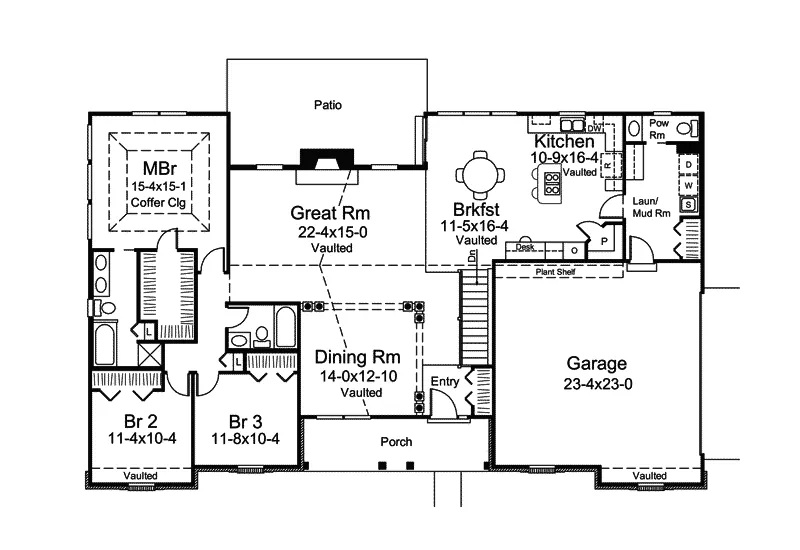 Modern Home Plan First Floor 121D-0002