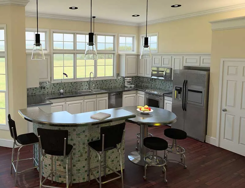 Shingle House Plan Kitchen Photo 01 - Emilia Cape Cod Ranch Home 121D-0006 - Search House Plans and More