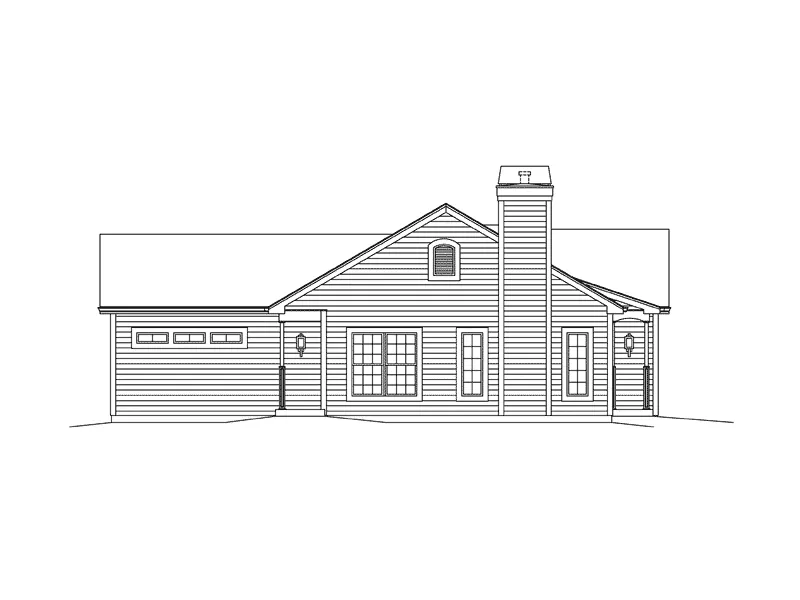 Traditional House Plan Left Elevation - Cassandra Country Ranch Home 121D-0010 - Search House Plans and More