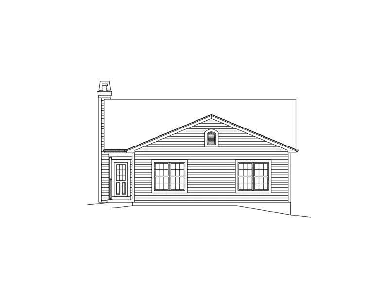 Traditional House Plan Rear Elevation - Cassandra Country Ranch Home 121D-0010 - Search House Plans and More