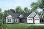 Ranch House Plan Front of Home - Evelyn Atrium Ranch Home 121D-0013 - Search House Plans and More