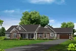 Ranch House Plan Front of Home - Lillian Ranch Home 121D-0018 - Shop House Plans and More