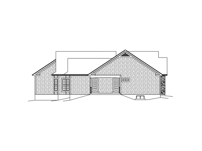 Ranch House Plan Left Elevation - Lillian Ranch Home 121D-0018 - Shop House Plans and More