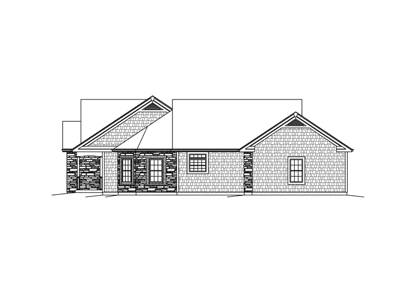 Ranch House Plan Right Elevation - Lillian Ranch Home 121D-0018 - Shop House Plans and More