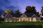 Craftsman House Plan Front of Home - Gabriella Luxury Ranch Home 121D-0019 - Search House Plans and More