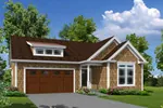 Traditional House Plan Front of Home - Zoey Shingle Style Ranch Home 121D-0023 - Shop House Plans and More