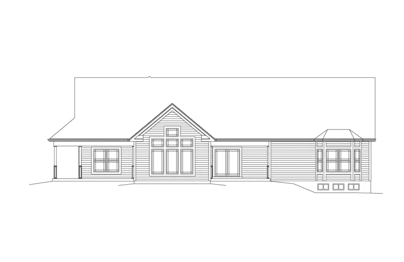 Country House Plan Rear Elevation - Avery Craftsman Ranch Home 121D-0030 - Search House Plans and More