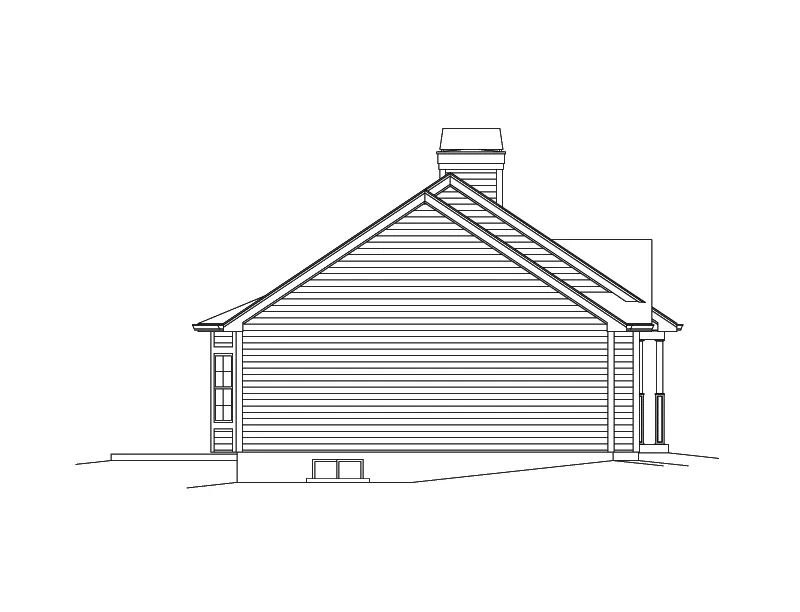 Ranch House Plan Left Elevation - Brianna Country Ranch Home 121D-0031 - Search House Plans and More