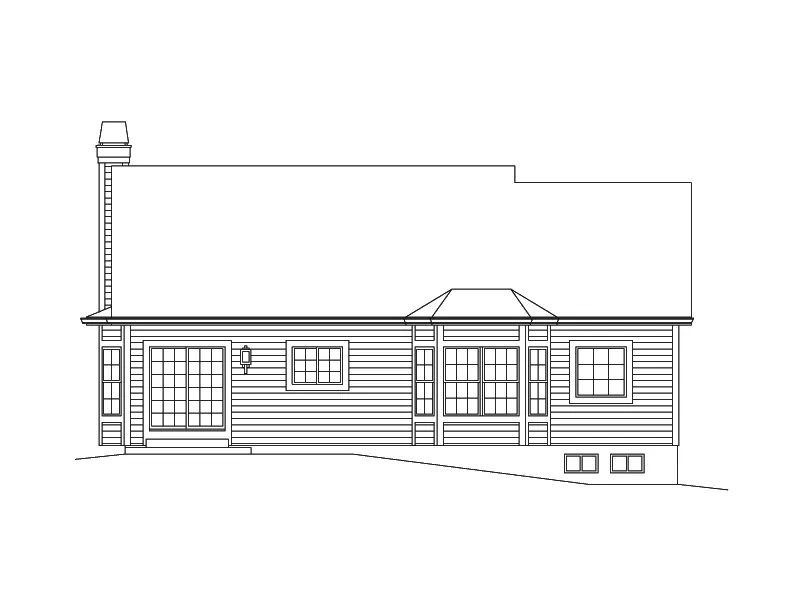 Ranch House Plan Rear Elevation - Brianna Country Ranch Home 121D-0031 - Search House Plans and More