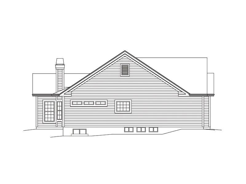 Country House Plan Left Elevation - Claire Country Ranch Home 121D-0036 - Search House Plans and More