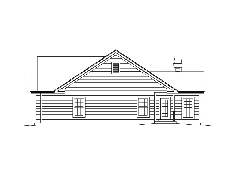 Country House Plan Right Elevation - Claire Country Ranch Home 121D-0036 - Search House Plans and More