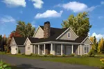 Craftsman House Plan Front of Home - Evie Narrow Lot Country Home 121D-0051 - Search House Plans and More