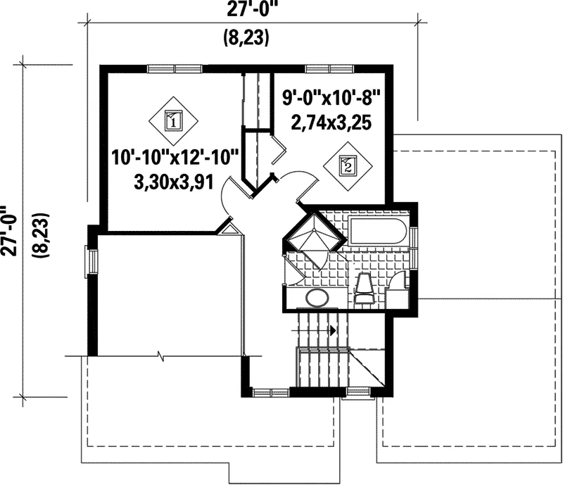Modern House Plan Second Floor - Abita Modern Home 126D-0096 - Search House Plans and More