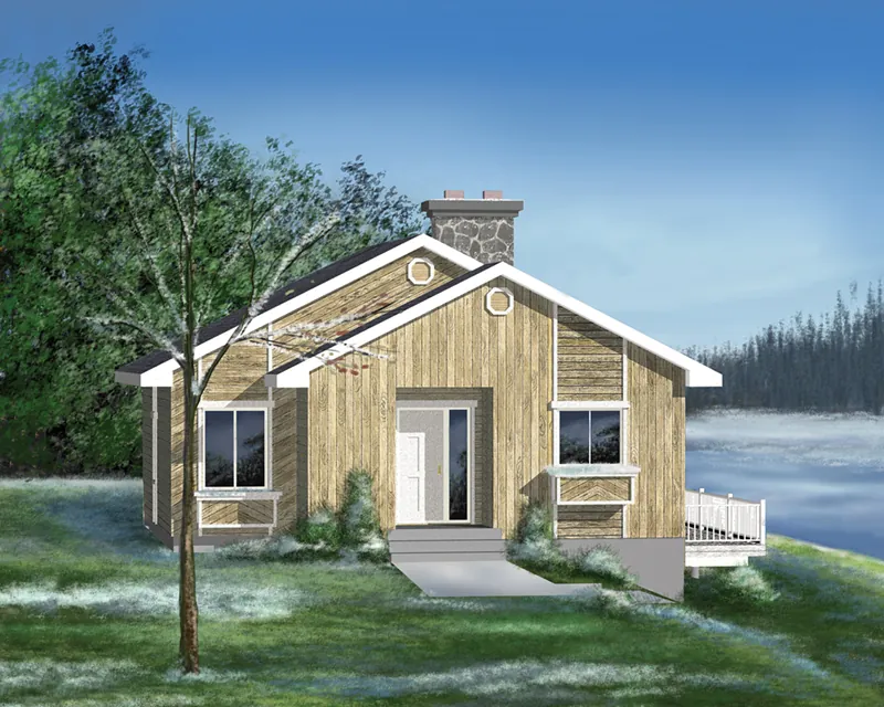 Modern House Plan Front of Home - Paisley Cove Rustic Cabin 126D-0140 - Shop House Plans and More