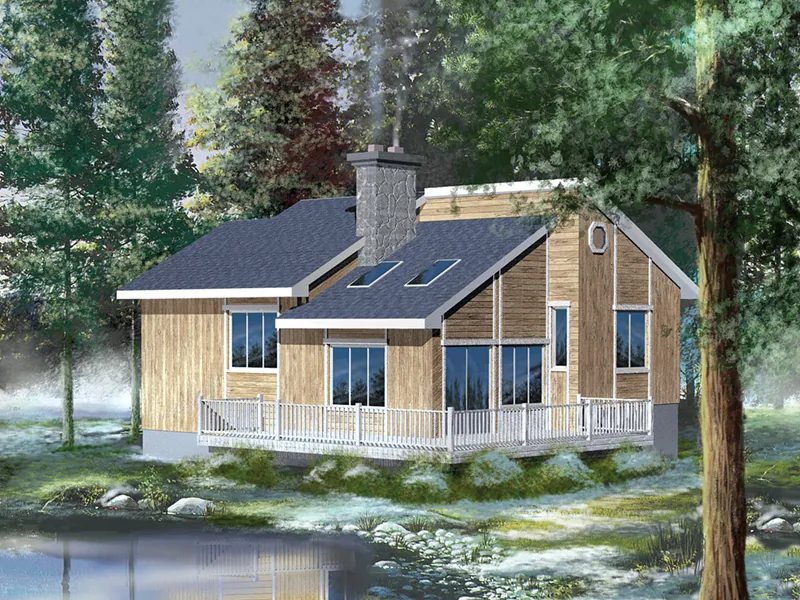 Modern House Plan Rear Photo 01 - Paisley Cove Rustic Cabin 126D-0140 - Shop House Plans and More