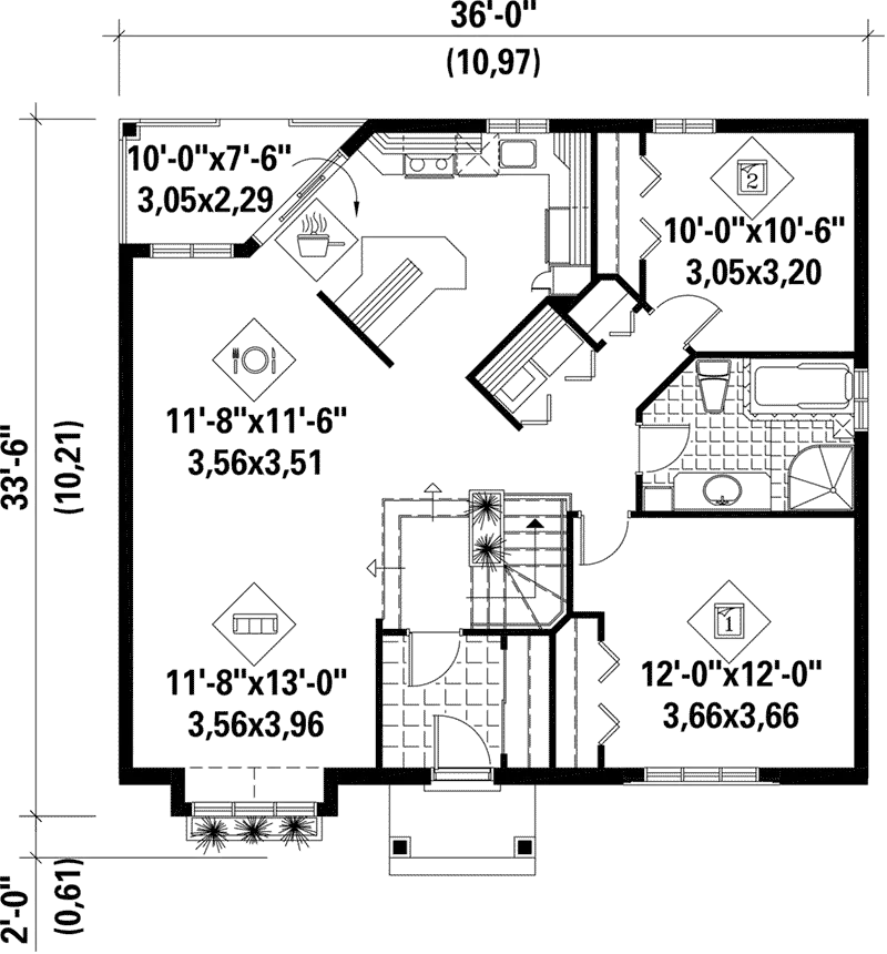 Country Home Plan First Floor 126D-0326