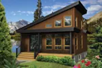 A-Frame House Plan Front of Home - Tree Top Rustic Modern Cabin 126D-1003 - Shop House Plans and More