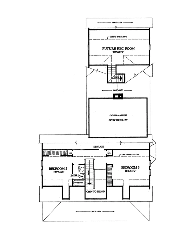 Cape Cod & New England House Plan Second Floor - Quail Ridge Cottage Home 128D-0003 - Shop House Plans and More