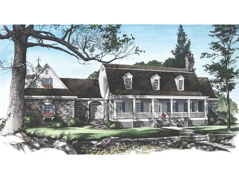 Traditional House Plan Front Image - Garrison Colonial Home 128D-0004 - Search House Plans and More
