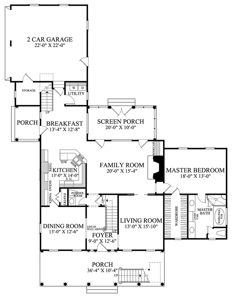 Beach & Coastal House Plan First Floor - Baystreet Plantation Home 128D-0022 - Search House Plans and More