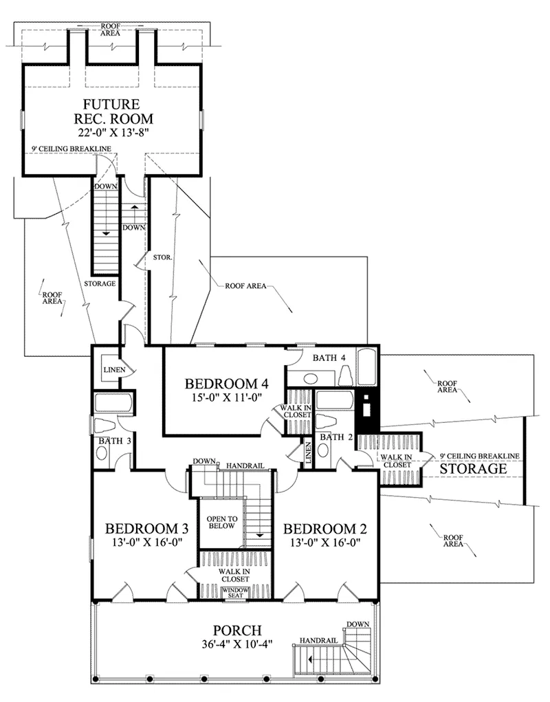 Country House Plan Second Floor - Baystreet Plantation Home 128D-0022 - Search House Plans and More