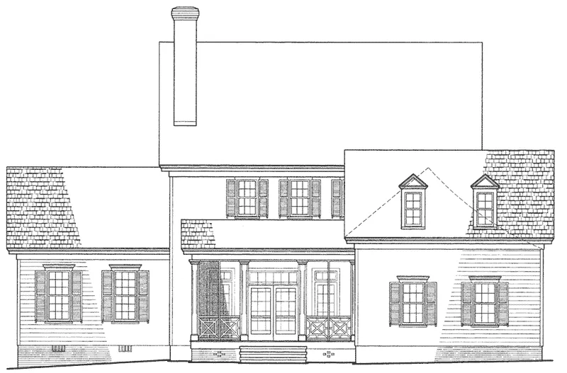 Country House Plan Rear Elevation - Baystreet Plantation Home 128D-0022 - Search House Plans and More