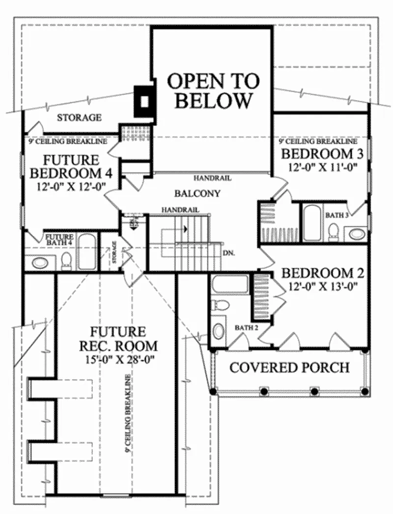 Colonial House Plan Second Floor - Easton Lane Colonial Home 128D-0063 - Search House Plans and More