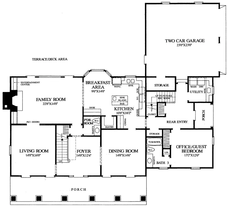 Lowcountry House Plan First Floor - Evangeline Plantation Home 128D-0067 - Search House Plans and More