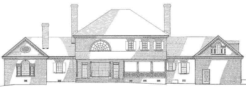 Traditional House Plan Rear Elevation - Richmond Bend Plantation Home 128D-0115 - Shop House Plans and More