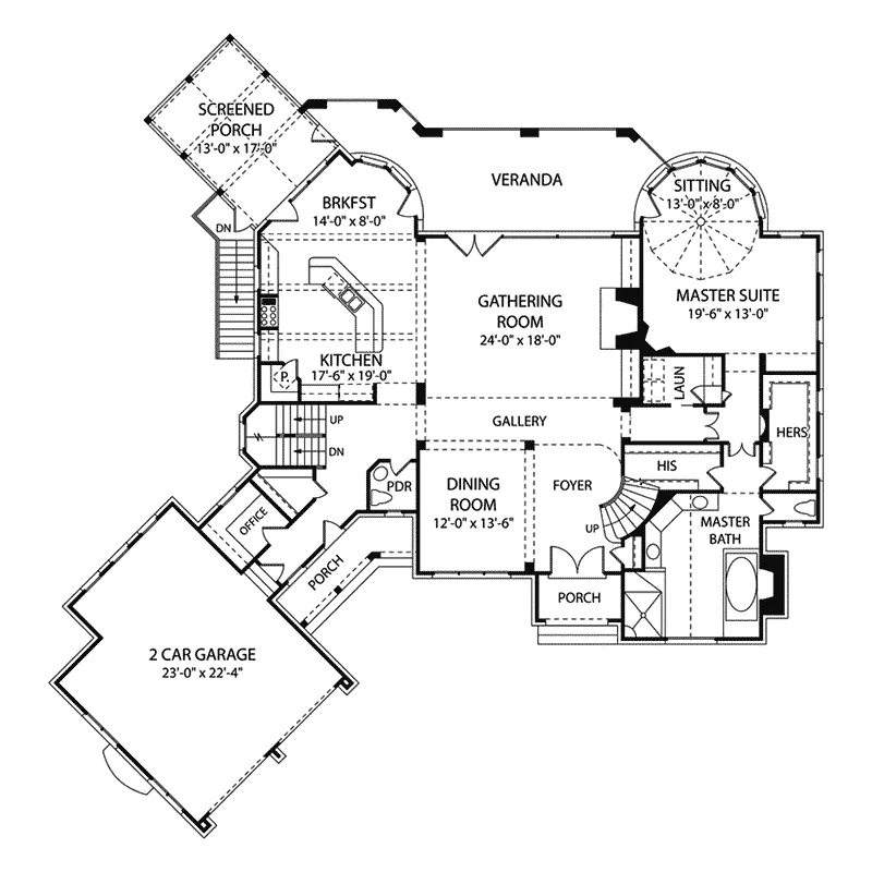 English Cottage House Plan First Floor - Armstrong Hill Luxury Home 129S-0005 - Search House Plans and More