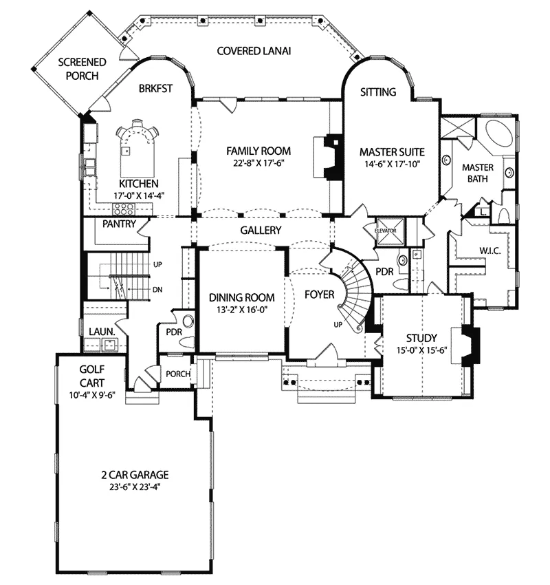 Arts & Crafts House Plan First Floor - Vienna Manor Luxury Home 129S-0006 - Shop House Plans and More