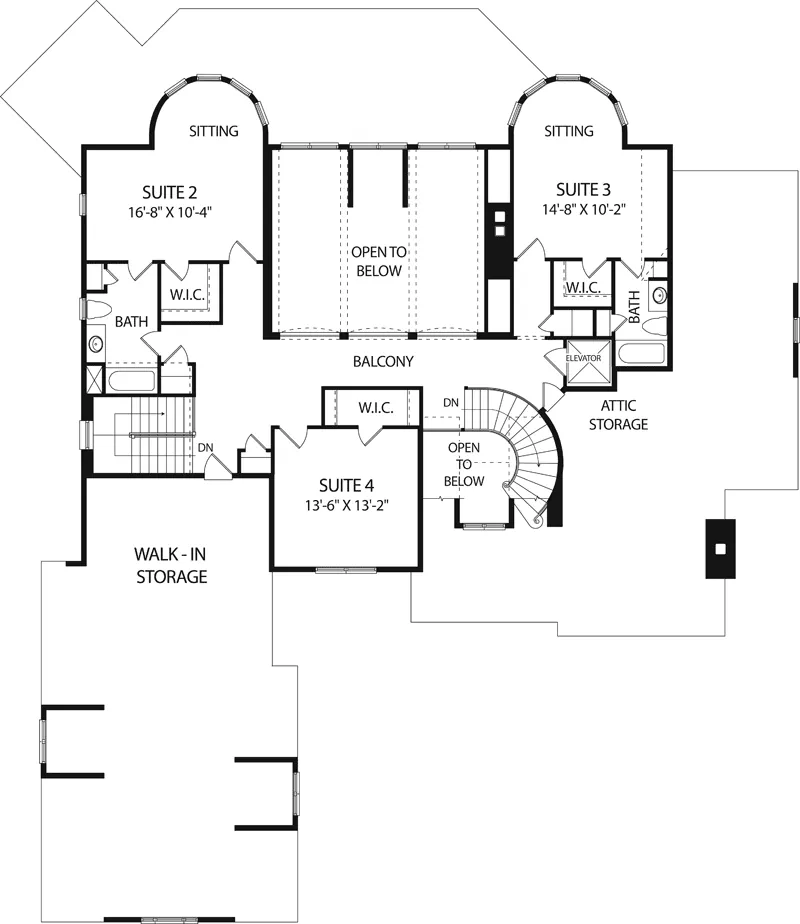 Arts & Crafts House Plan Second Floor - Vienna Manor Luxury Home 129S-0006 - Shop House Plans and More