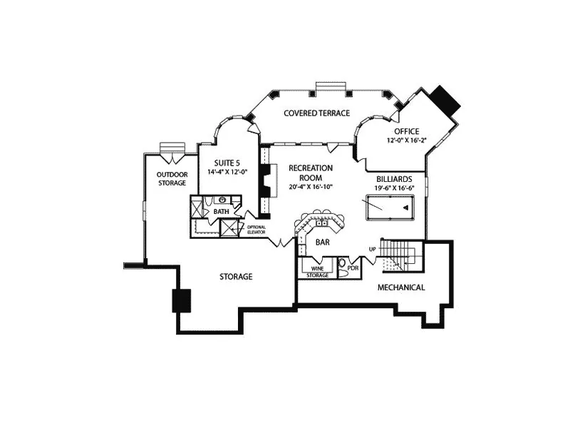 Arts & Crafts House Plan Lower Level Floor - Belle Plain Victorian Home 129S-0008 - Search House Plans and More