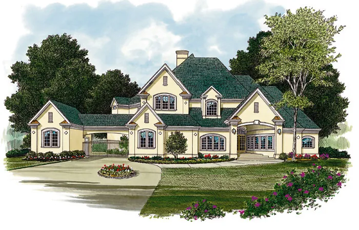 Mediterranean House Plan Front Image - Howell Hollow Luxury Home 129S-0009 - Search House Plans and More