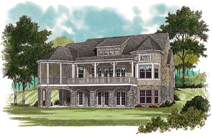 Cabin & Cottage House Plan Color Image of House - Adira Luxury Home 129S-0022 - Search House Plans and More