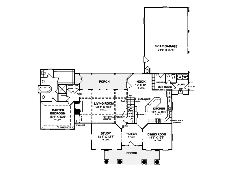 Luxury House Plan First Floor - Orlando Plantation Southern Home 130D-0081 - Shop House Plans and More