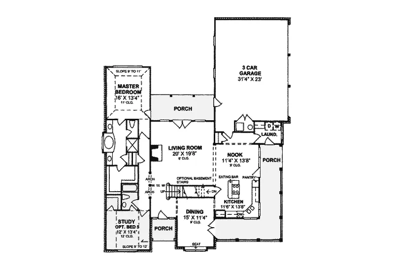 Country House Plan First Floor - Corwin Country Home 130D-0097 - Search House Plans and More