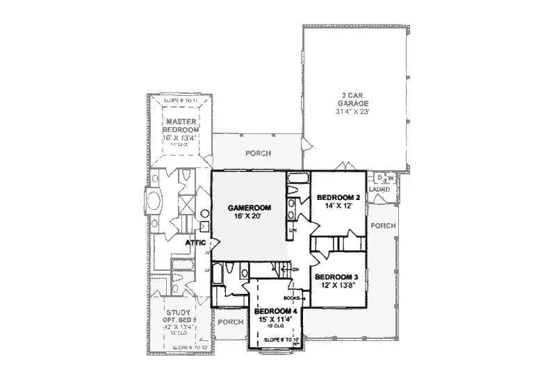 Country House Plan Second Floor - Corwin Country Home 130D-0097 - Search House Plans and More